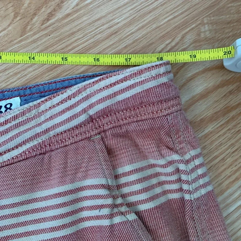 Lucky Brand Baja Henley Red Striped Bermuda Shorts Size 38